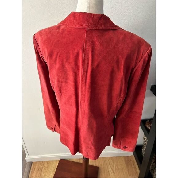 Alfani red/orange suede leather jacket size L - Picture 3 of 5